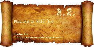 Maczura Réka névjegykártya