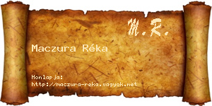 Maczura Réka névjegykártya